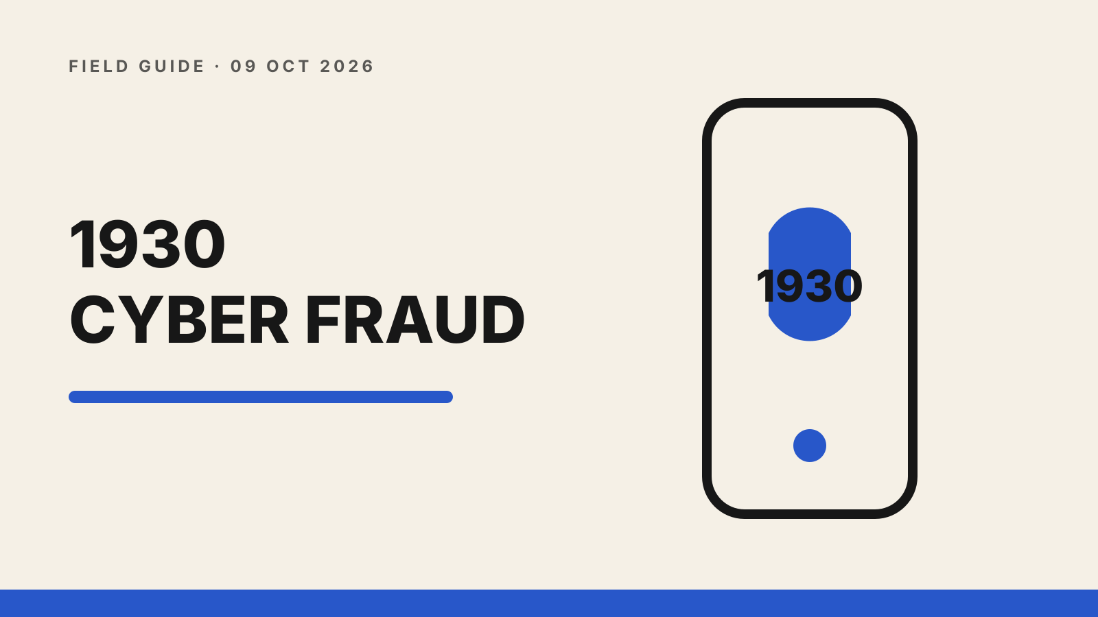Phone showing the Indian cyber fraud helpline 1930