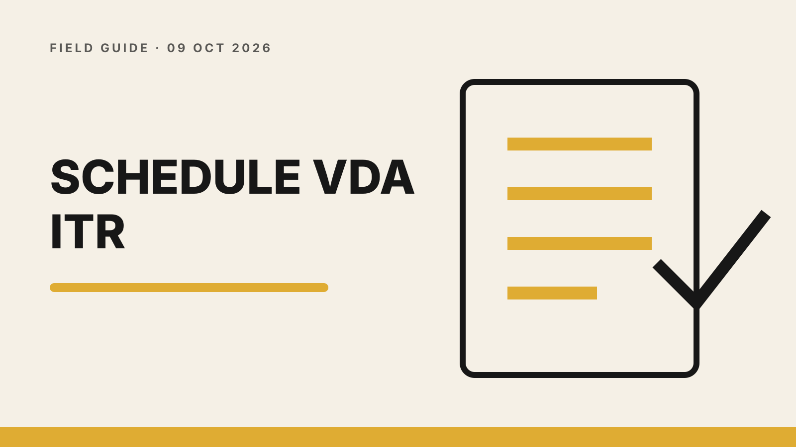Ledger form with checked VDA entries