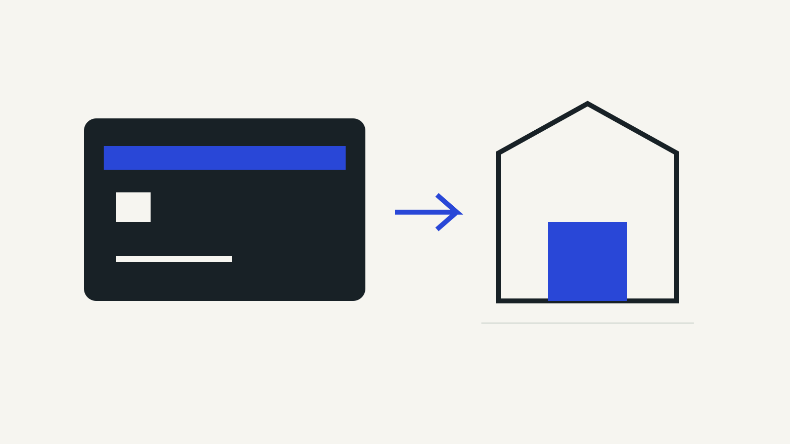 A payment card linked to a merchant storefront, illustrating merchant-only credit-card payments.